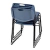 Zeng Regency Zeng Ultra Compact Metal Frame Armless Stackable Chair (4 Pack)- Blue 4400BE4PK